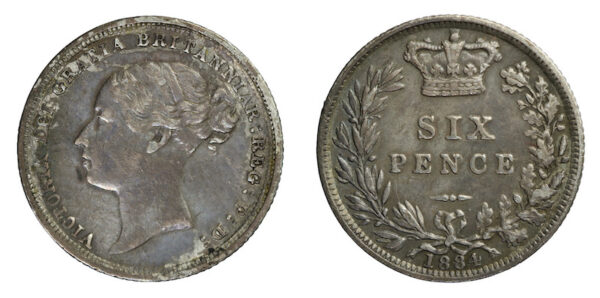 Victoria 1884 sixpence