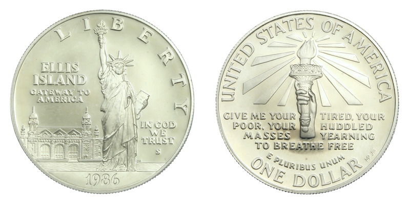 Ellis island proof dollar 1986s