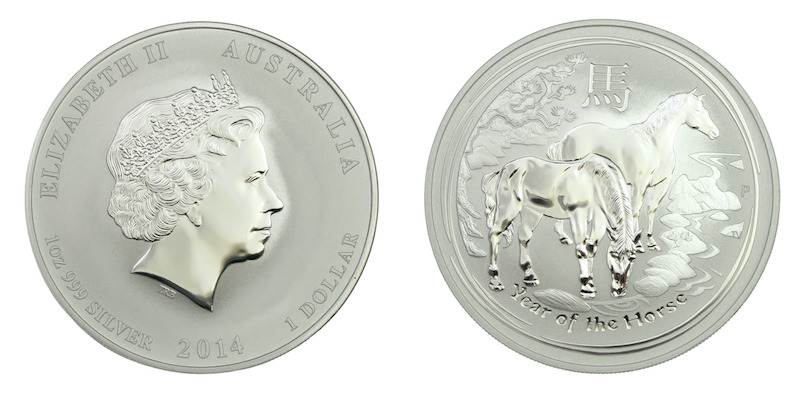 Australia year of the horse silver dollar 2014