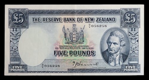 New zealand 5 pounds 1940 to 1955