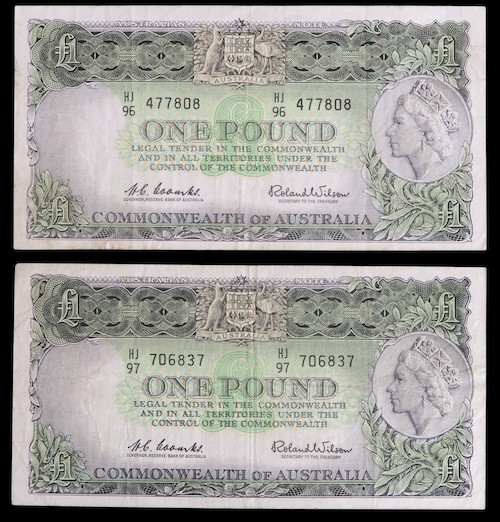 Australia poundnotes 1961
