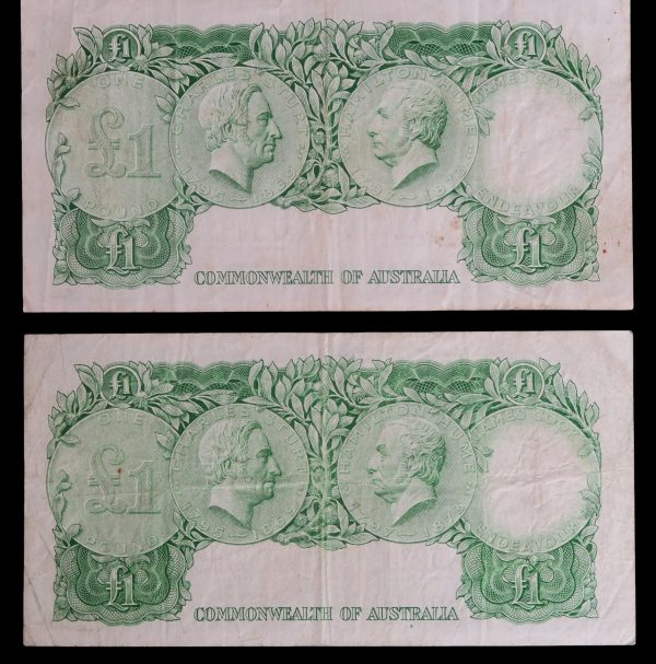 Australia sterling paper banknotes one dollars 1961