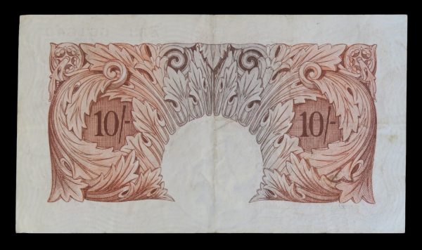 Bank of england paper ten shillings note 1928