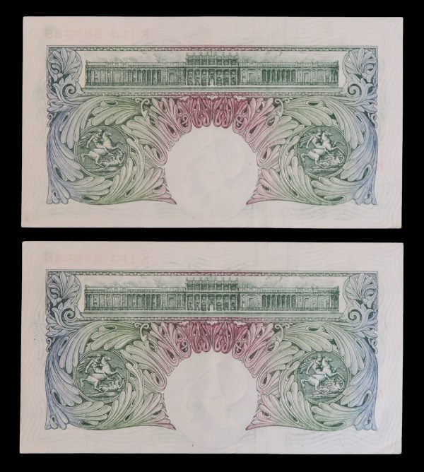 Bank of england green pound notes London