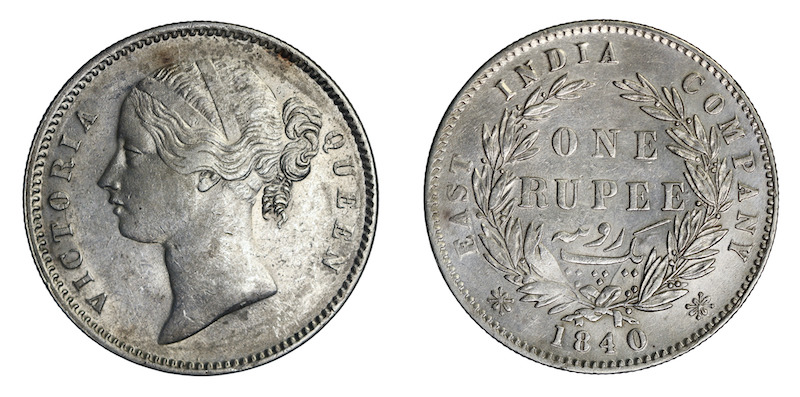 Young queen victoria indian rupee 1840
