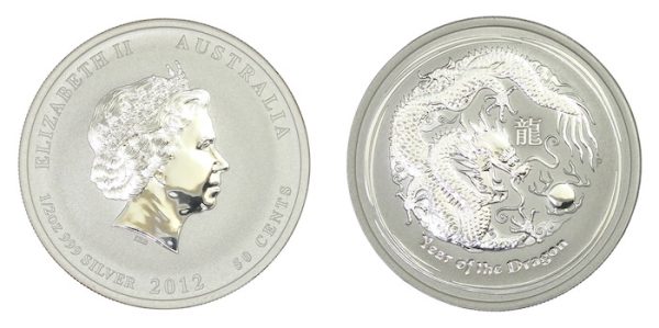Year of the dragan 2012 50 cent coin