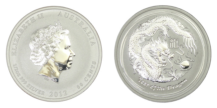 Year of the dragan 2012 50 cent coin