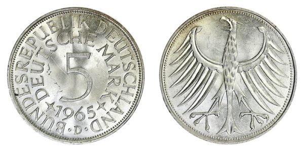 German five marks 1965 d
