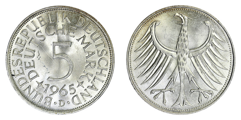 German five marks 1965 d