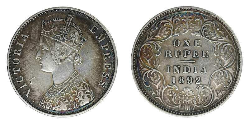 British india rupee 1892