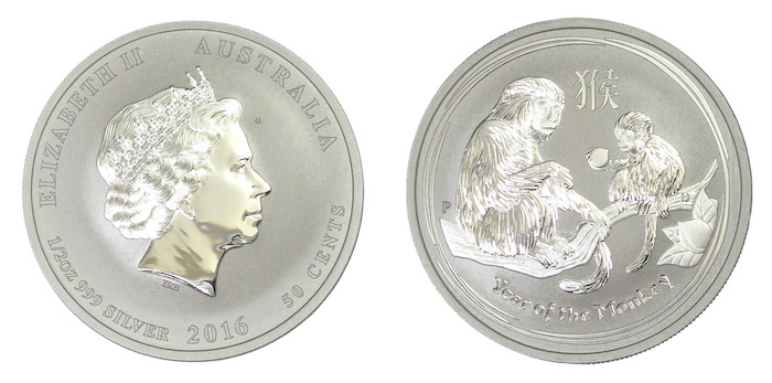 Year of the monkey 2016 silver 50 cent