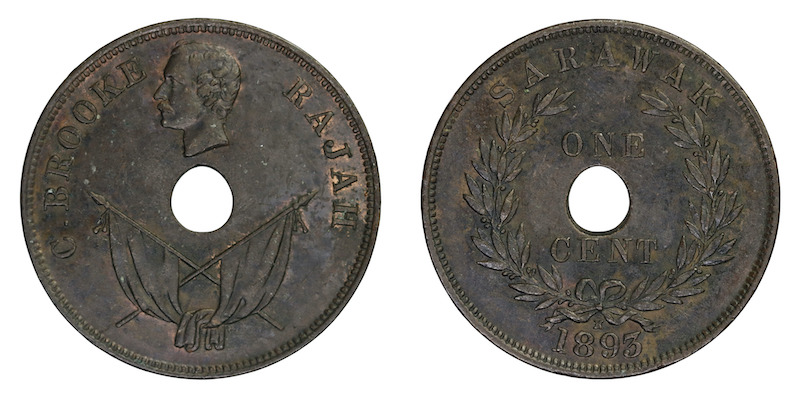 Sarawak one cent 1893h
