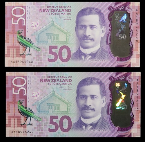 New zealand consecutive banknote pairs 2018