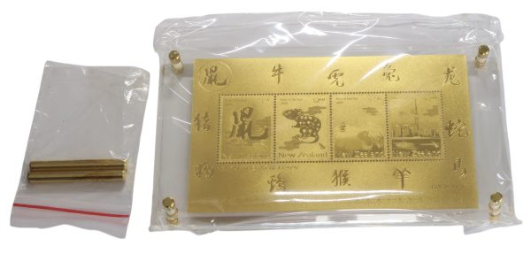 New zealand year of the rate gold stamp sheet