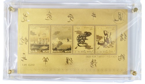 Year of the rat gold stamps from New Zealand