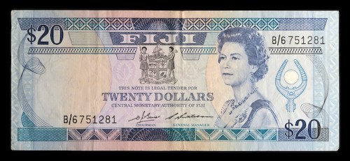Queen elizabeth paper banknotes fiji