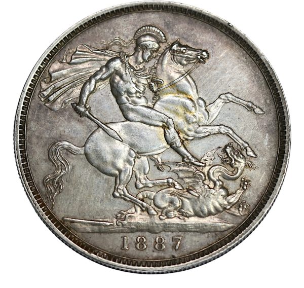 Saint george and the dragon silver crown 1887
