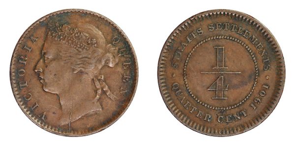 Straits settlements quarter cent 1901