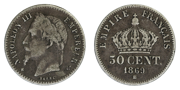 France 50 centimes 1869 bb