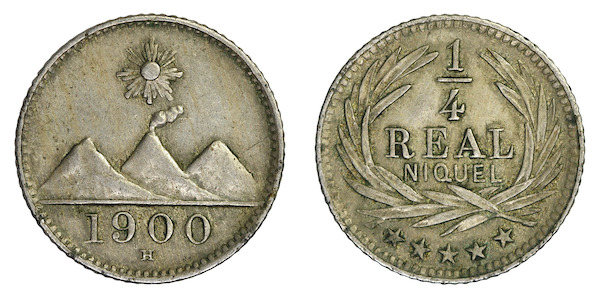 Guatemala quarter real 1900
