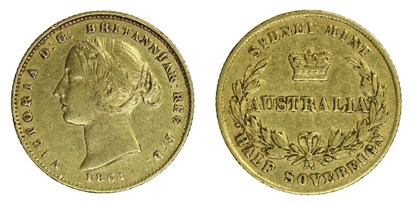 Early Sydney half sovereigns 1861