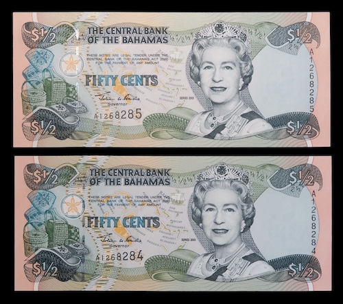 Bahamas fifty cents 2001