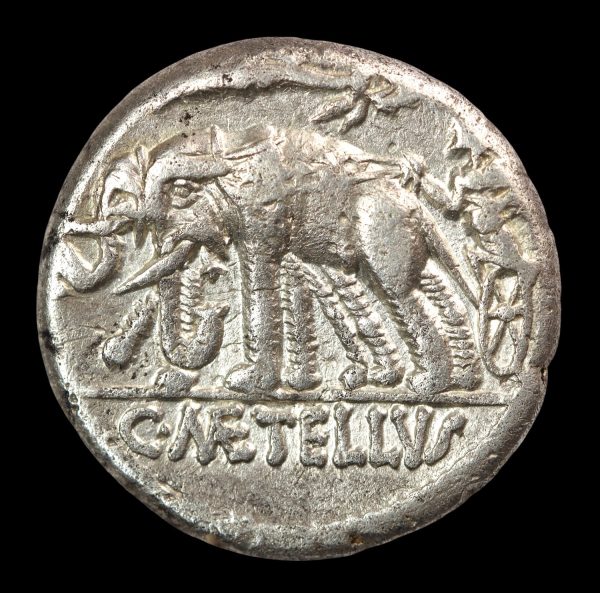 Roman republican silver denarius coin