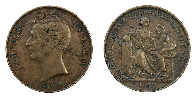 Professor holoway halfpenny token 1857