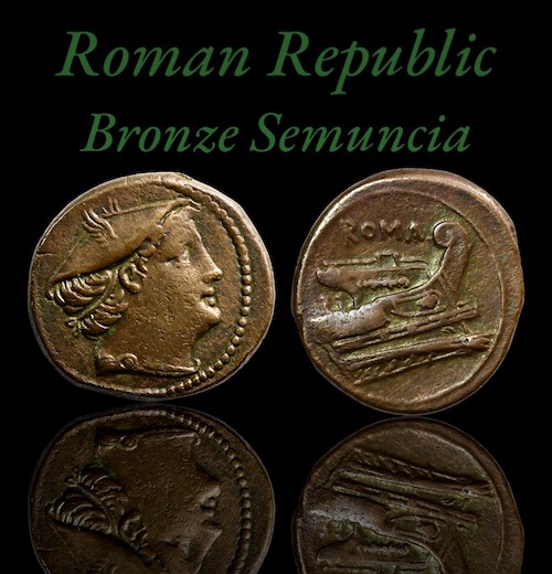 Quality and rare roman republic semuncia coin