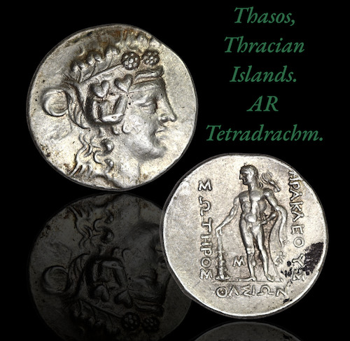 Ancient greek tetradrachm thasos islands