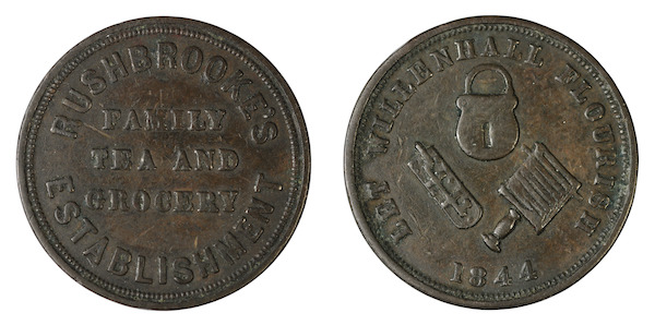 Rushbrookes token 1844