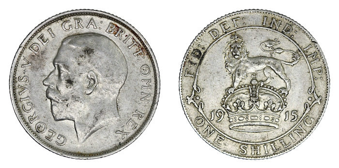 George fifth shilling 1915