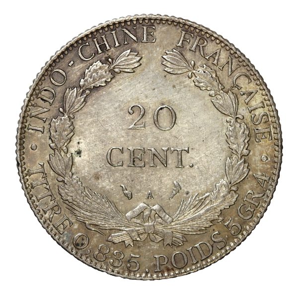 French colonial indochina 20 centimes 1916a