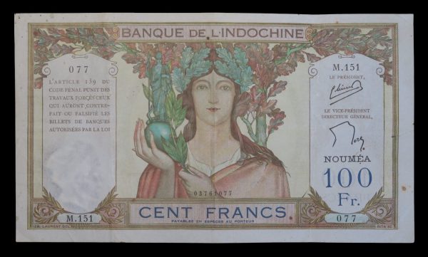 New Caledonia 100 francs 1957