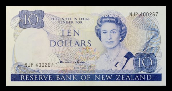New zealand error note wet ink transfer
