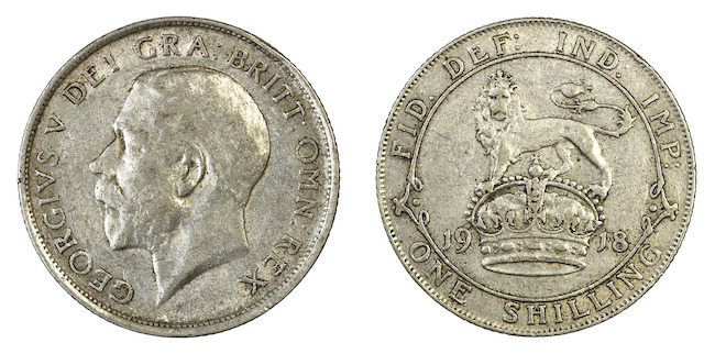 British 1918 shilling