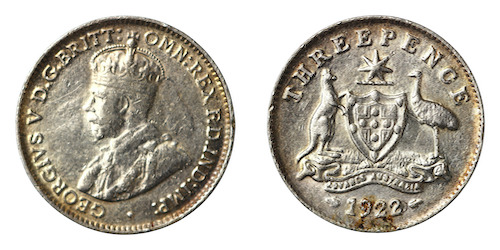 Australia threepence 1922