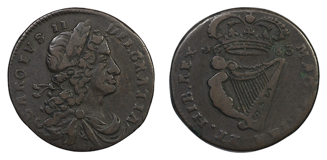 Ireland harp halfpenny 1683