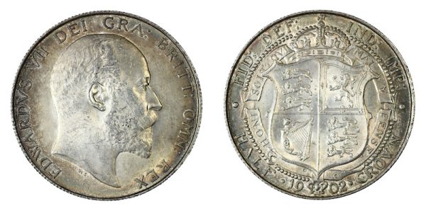 Quality british coins edward halfcrown 1902