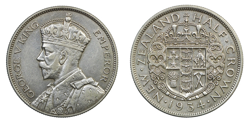New zealand 1934 halfcrown