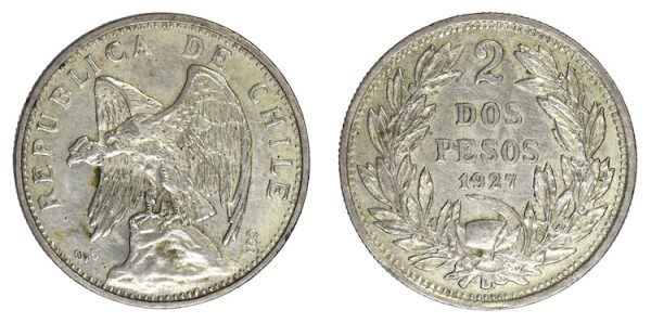 Chile two pesos 1927