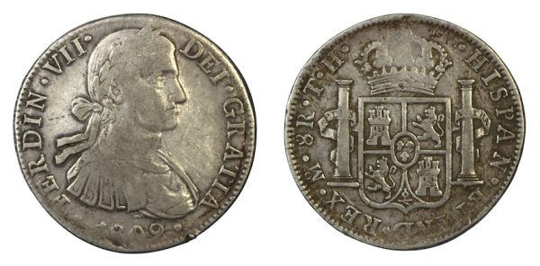 Mexico colonial 8 reals ferinand 7