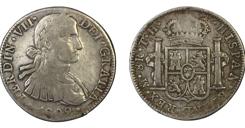 Mexico colonial 8 reals ferinand 7
