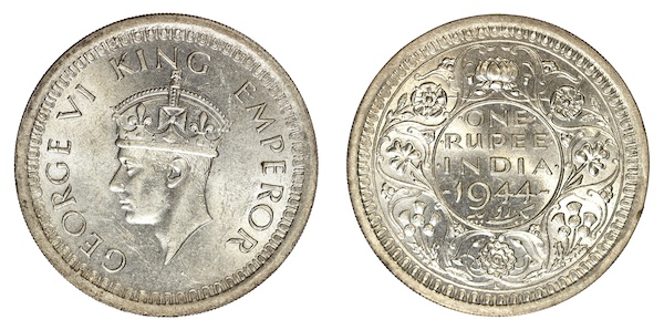India British rule rrupee 1944