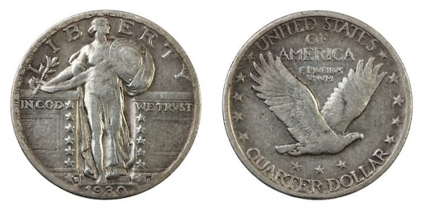 American silver quarter 1930s