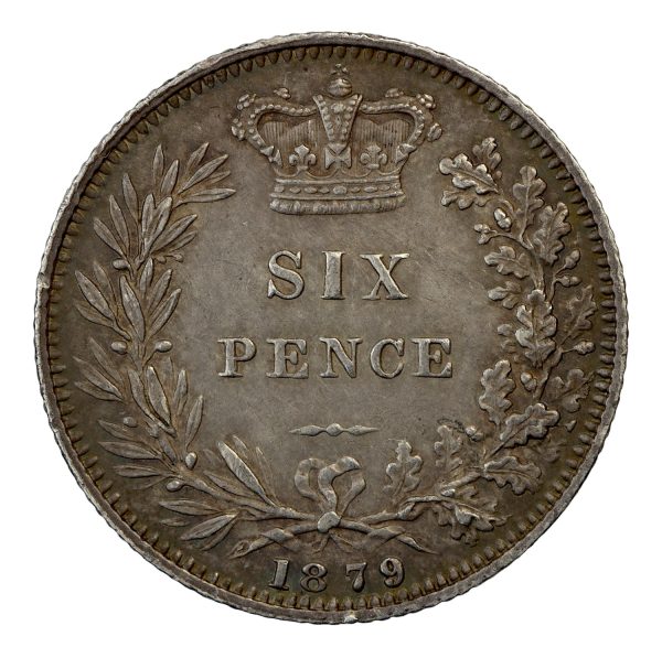 Victorian silver sixpences 1879