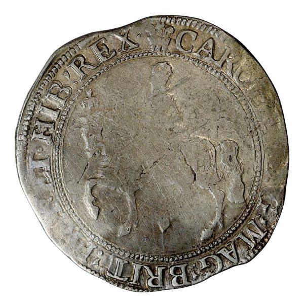 King charles halfcrown oval shield c r