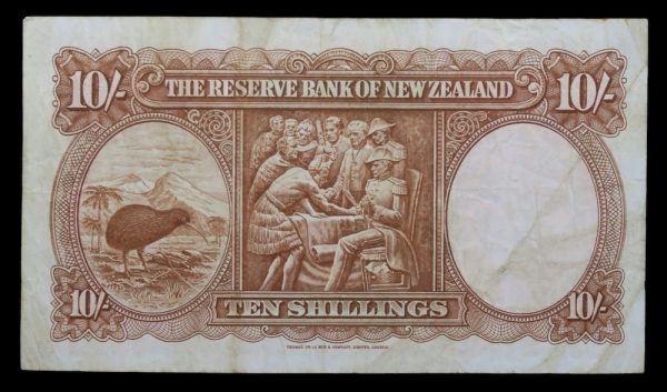 New zealand ten shillings 1955