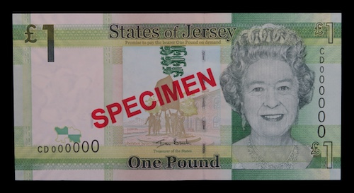 Queen elizabeth jersey specimen pound note