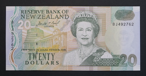 New zealand twenty dollars blue back